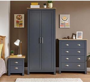 Loftus Wooden 3Pc Bedroom Furniture Set In Blue