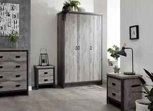 Balcombe Wooden 4Pc Bedroom Furniture Set In Grey