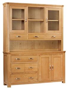 Empire Large Display Cabinet In Oak With 4 Doors And 6 Drawers