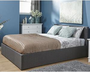 Eltham End Lift Ottoman Fabric Double Bed In Grey