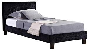 Berlins Fabric Single Bed In Black Crushed Velvet