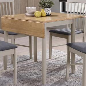 Alcor Square Drop Leaf Dining Table In Stone Grey And Oak