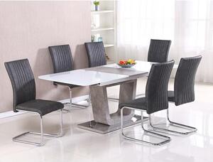 Ceibo High Gloss White Glass Extending Dining Set With 6 Chairs