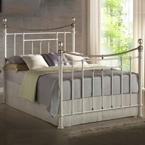 Brunt Metal King Size Bed In Cream