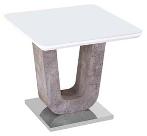 Ceibo High Gloss White Glass Top End Table