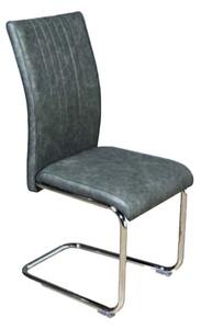 Ceibo Leather Dining Chair In Two Tone Grey