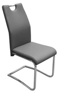 Capella Faux Leather Dining Chair In Grey