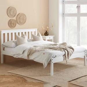 Danvers Wooden Low End King Size Bed In White