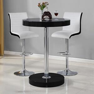 Havana Black Gloss Bar Table With 2 Ritz White Black Stools