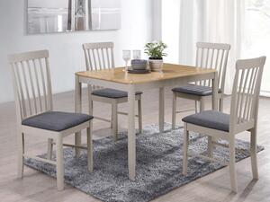 Alcor Fixed Dining Set With 4 Stone Grey Chairs