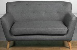 Lyrae Fabric 2 Seater Sofa In Dark Grey