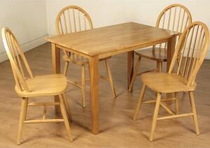 Marsic Dining Set In Light Oak With 4 Spindleback Chairs