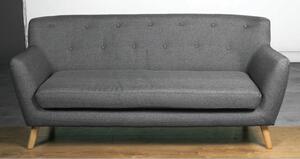 Lyrae Fabric 3 Seater Sofa In Dark Grey