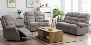 Tegmine 3 Seater Sofa And 2 Armchairs Reclining Suite In Latte