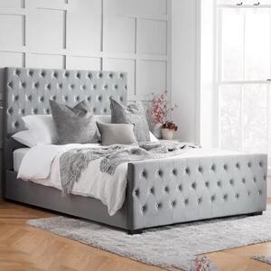 Marquise Ottoman Fabric King Size Bed In Grey