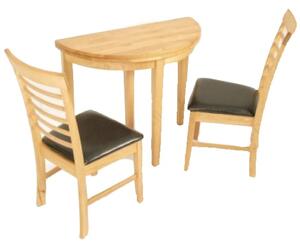 Marsic Half Moon Dining Set In Light Oak With 2 Chairs