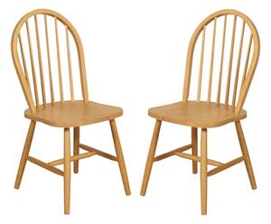 Marsic Light Oak Spindleback Dining Chair In Pair