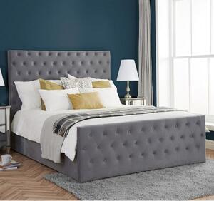 Marquise Ottoman Fabric Double Bed In Grey