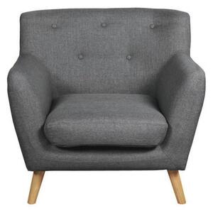 Lyrae Fabric Lounge Chaise Armchair In Dark Grey