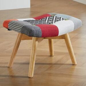 Salona Fabric Foot Stool In Multicolored