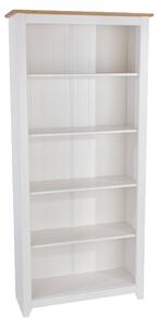 Chatfield Wooden Bookcase With 5 Shelves In White And Oak