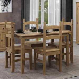 Consett Wooden Small Rectangular Dining Table With 4 Chairs In Oak