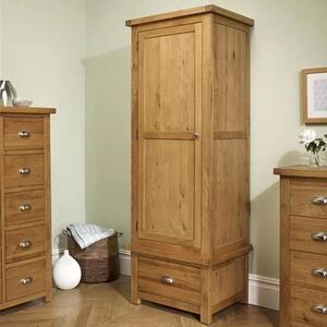 Webworms Wooden Wardrobe With 1 Door And 1 Drawer In Oak