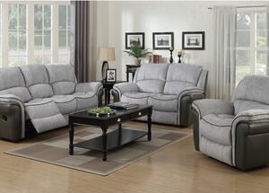 Lerna Fusion 3 Seater Sofa And 2 Armchairs Suite In Grey