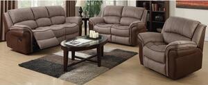 Lerna Fusion 3 Seater Sofa And 2 Armchair Suite In Taupe And Tan