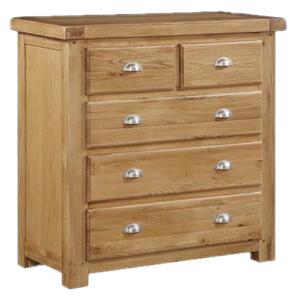 Heaton Wooden Chest Of Drawers In Oak With 5 Drawers