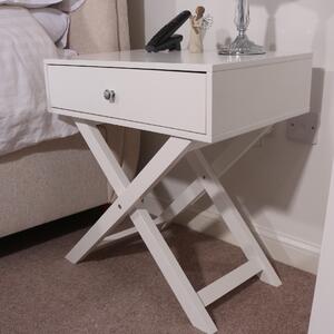 Sevilla Wooden Bedside Cabinet With 1 Drawer In White