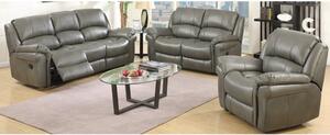 Lerna Leather 3 Seater Sofa And 2 Seater Sofa Suite In Grey