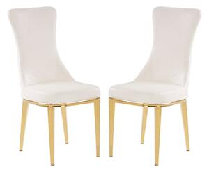 Denebola White PU Leather Dining Chair In A Pair