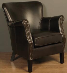 Aquarii Leather Air Fabric Lounge Armchair Dark Brown