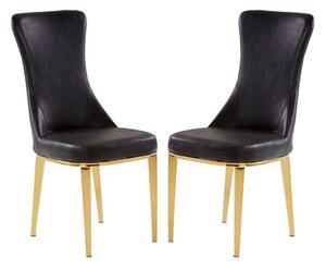 Denebola Black PU Leather Dining Chair In A Pair