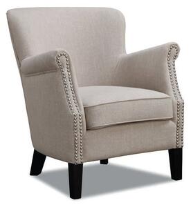 Aquarii Linen Fabric Lounge Armchair In Beige