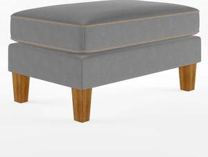 Bangor Fabric Ottoman With Light Walnut Legs In Grey