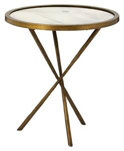 Menkent 46cm Glass Top Side Table With Antique Brass Frame