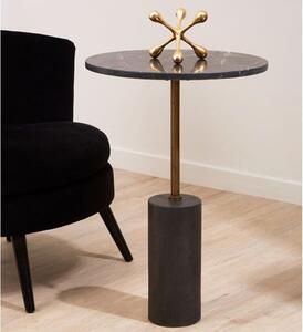 Menkent Round Marble Side Table In Black