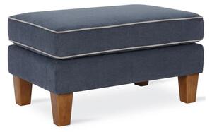 Bangor Fabric Ottoman With Light Walnut Legs In Blue