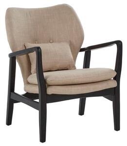 Porrima Lounge Chair In Beige With Black Wooden Frame