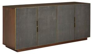 Fomalhaut Wooden Sideboard With Gold Metal Frame In Brown