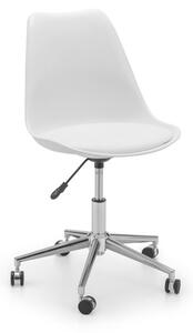 Edolie PU Fabric Office Chair In White And Chrome