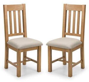 Hadia Waxed Oak Dining Chair In Pair