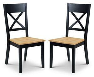 Haile Black And Oak Dining Chair In Pair