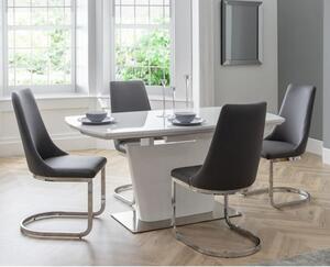 Caishen Extending High Gloss Dining Table In White