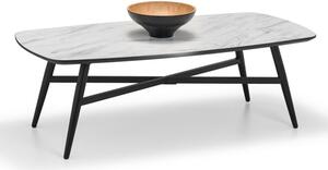 Caitir Rectangular Marble Coffee Table In Matt White