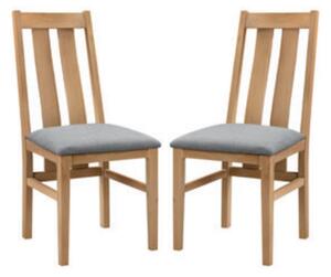 Callia Oak Wooden Dining Chair In Pair