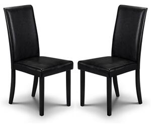 Haneul Black Faux Leather Dining Chair In Pair