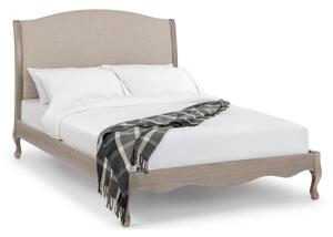 Caitlyn Oatmeal Linen Fabric King Size Bed In Limed Oak